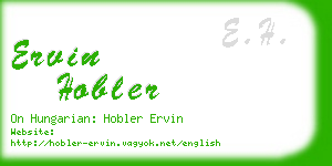 ervin hobler business card